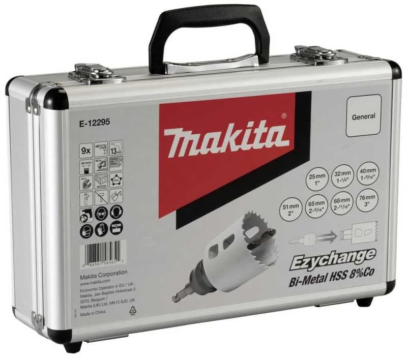 Makita E-12304 EZYCHANGE BI-METALL 6 dydžių karūnų rinkinys santechnikams (19,22,29,38,44,57 mm)