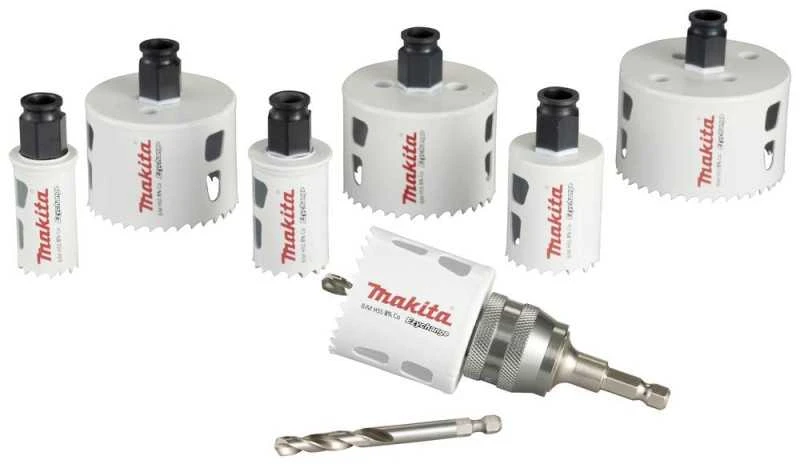 Makita E-12304 EZYCHANGE BI-METALL 6 dydžių karūnų rinkinys santechnikams (19,22,29,38,44,57 mm)