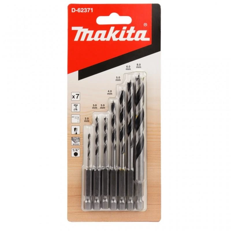 Grąžtas Makita 1/4" Grąžtų komplektas medžiui D-62371