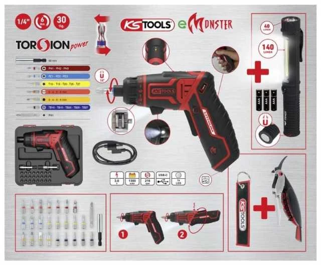 KS TOOLS įrankių rinkinio pakuotės schema