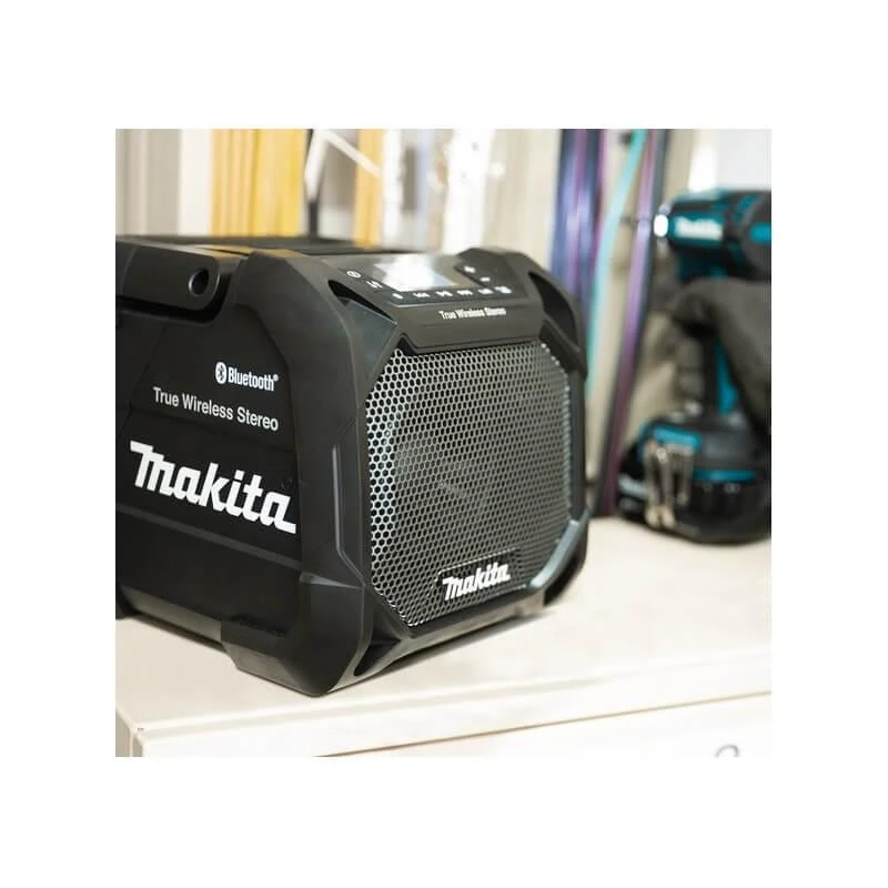 Makita DMR203B Darbinis akumuliatorinis „bluetooth“ grotuvas 12V MAX- 18V, LCD, Juodas, True wireless stereo