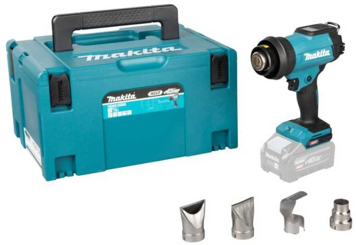 Makita HG001GZ02 LXT KARŠTO ORO FENAS XGT 40V, Reguliuojama temperatūra - 600C°, 120/200 l/min, MAKPACK, Be akumuliatorių ir kroviklio!