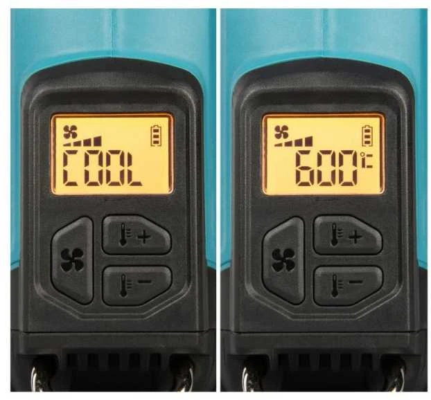 Makita HG001GZ02 LXT KARŠTO ORO FENAS XGT 40V, Reguliuojama temperatūra - 600C°, 120/200 l/min, MAKPACK, Be akumuliatorių ir kroviklio!