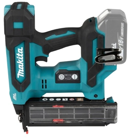 Makita DBN501ZJ akumuliatorinė smeigiakalė su akumuliatoriumi