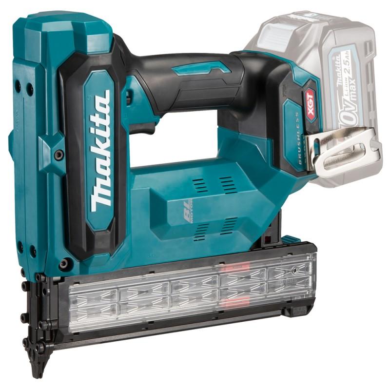 Makita FN001GZ Akumuliatorinis viniakalis XGT, 18Ga, 15-40mm, 100pcs., "Z" versija - komplektuojamas be akumuliatoriaus ir kroviklio