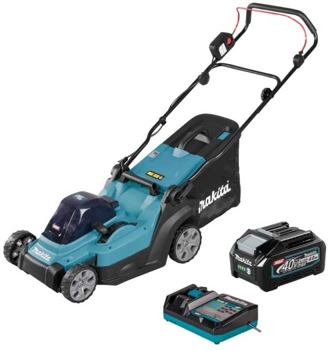 Makita LM003GM103 akumuliatorinė vejapjovė 40Vmax, XGT, 38cm, 1X4,0Ah ličio jonų akumuliatorius DC40RC, 3 viename (pjovimas / surinkimas / mulčiavimas), plastikinis korpusas