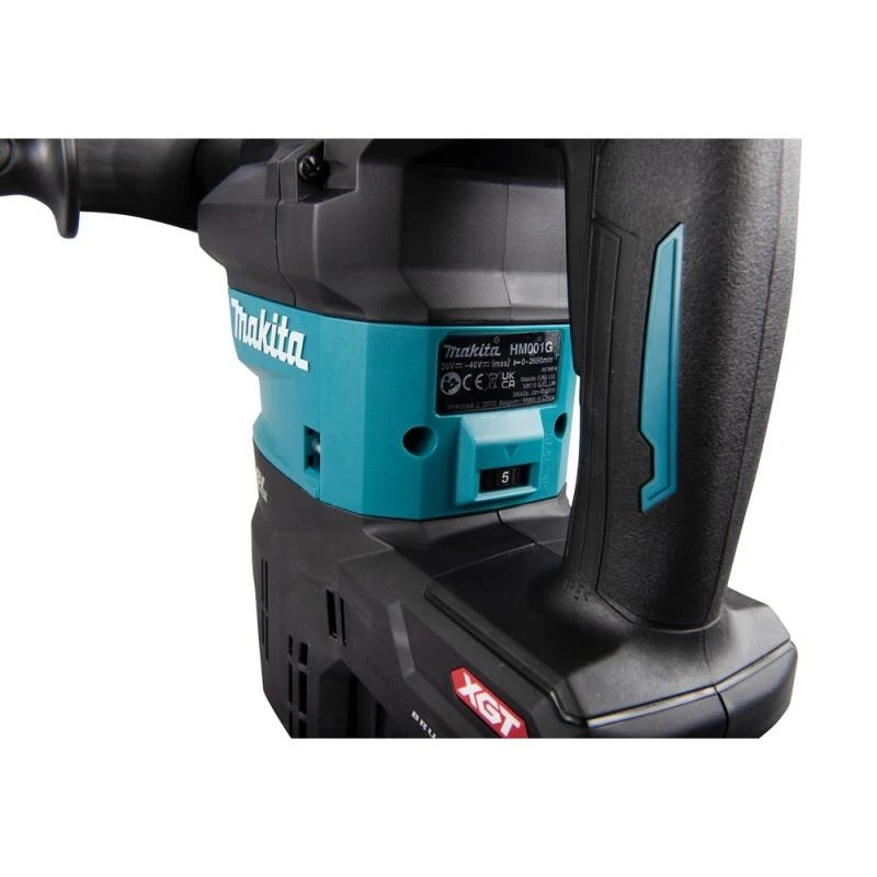 Makita HM001GZ02 Atskėlimo plaktukas XGT, 9,4 J, SDS-MAX, 6,3kg, bešepetėlinis variklis, AWS (su AWS lustu), AVT, XPT, "Z" versija - komplektuojamas be akumuliatoriaus ir kroviklio