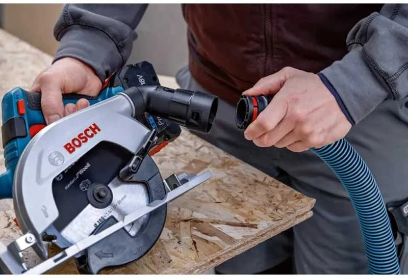 Bosch GKS 18V-57-2 L dulkių nusiurbimo žarnos jungimas