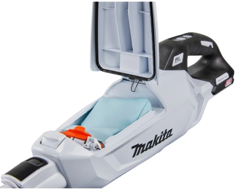 Makita CL002GZ07 Akumuliatorinis XGT dulkių siurblys, bešepetėlinis variklis, baltos spalvos. Komplektuojamas be akumuliatoriaus ir kroviklio.