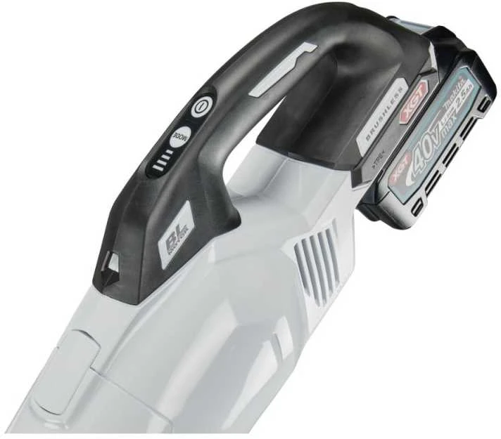 Makita CL002GD212 Akumuliatorinis XGT dulkių siurblys, 125W, 2X2,5Ah. bešepetėlinis variklis, baltos spalvos