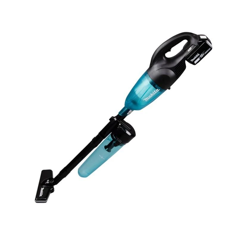Makita DCL180SFCB Akumuliatorinis dulkių siurblys, 18V, 1x3.0Ah, DC18SD, juodos spalvos, komplekte cikloninis priedas.