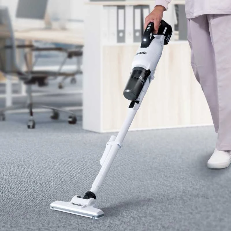 Makita DCL286FZW Akumuliatorinis dulkių siurblys, LXT, 18V, bešepetėlinis variklis, su cikloniniu priedu, baltos spalvos 100W. Be akumuliatoriaus ir kroviklio.