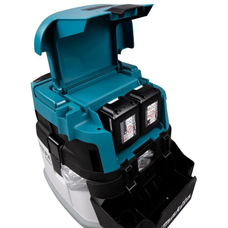 Makita DVC157LZX3 Akumuliatorinis dulkių siurblys 2x18 V Li-ion, HEPA; AWS; Be akumuliatorių ir kroviklio! RAMIOJE!