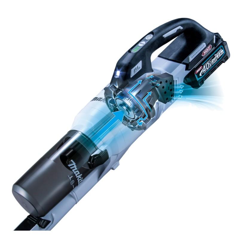 Makita CL003GD108 Akumuliatorinis dulkių siurblys 40V XGT, 125W, cikloninis, 2,5Ah, Baltas