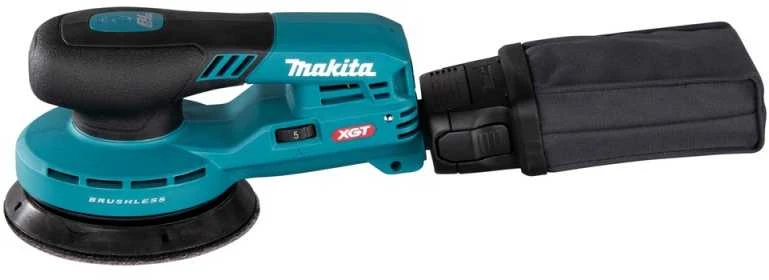 Makita BO001CGZ šlifuoklis su dulkių maišeliu šone