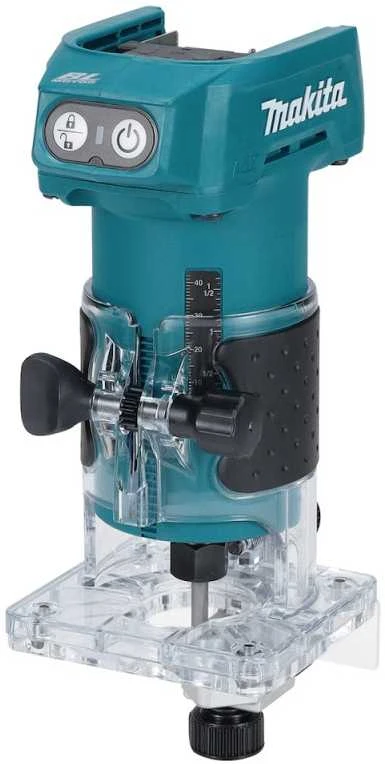 Makita DRT52Z akumuliatorinė freza su gylio nustatymo skale