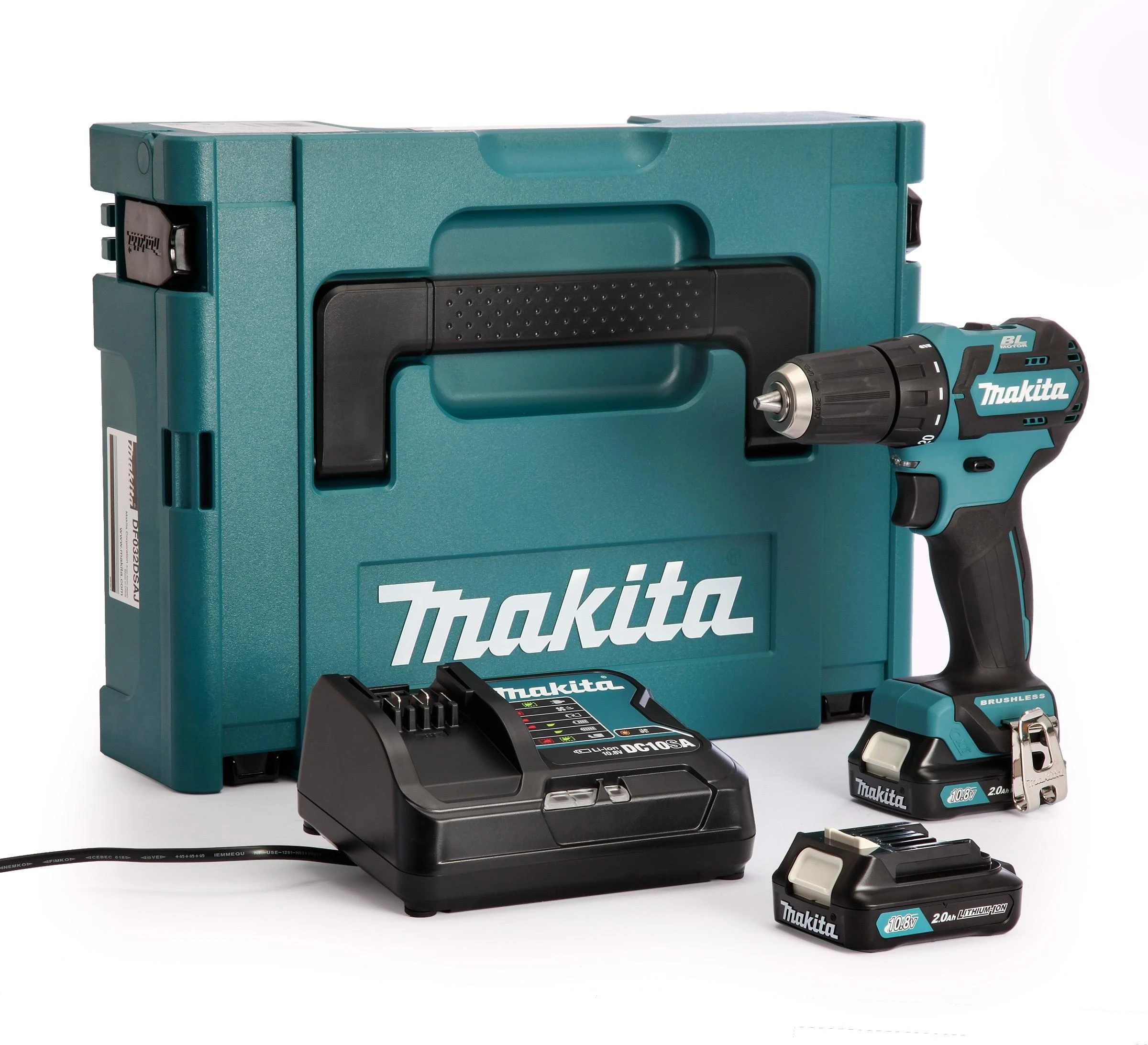 Makita DF332DSAJ gręžtuvas su įkrovikliu ir lagaminu