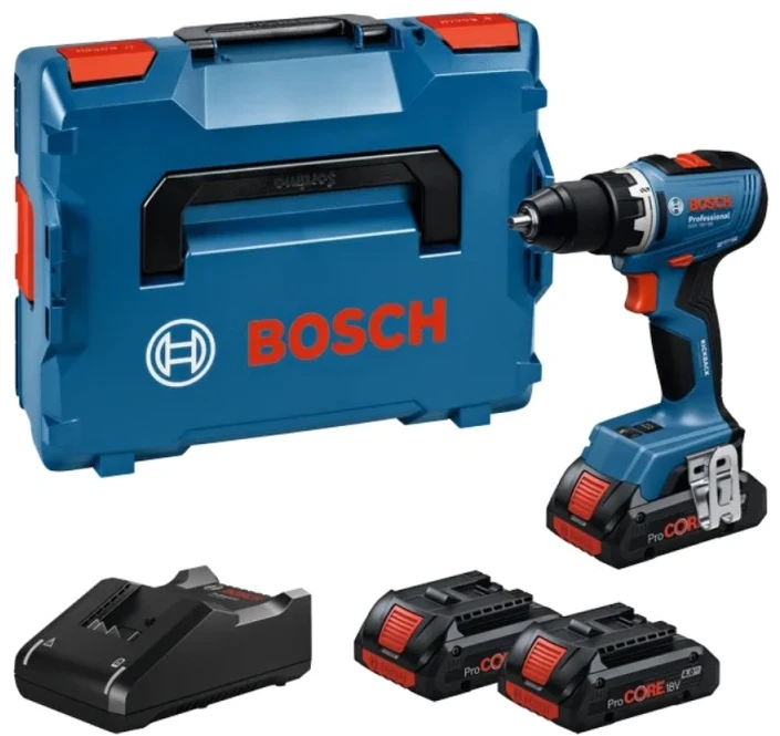 Akumuliatorinis gręžtuvas-suktuvas BOSCH GSR 18V-65 3×4,0 Ah GAL 18V-40 LB