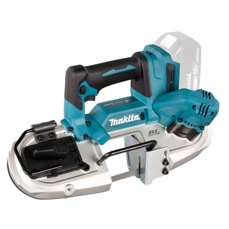 Makita DPB183Z Akumuliatorinis juostinis pjūklas, 66x66 mm,18V, aliuminio, Be akumuliatorių ir kroviklio!