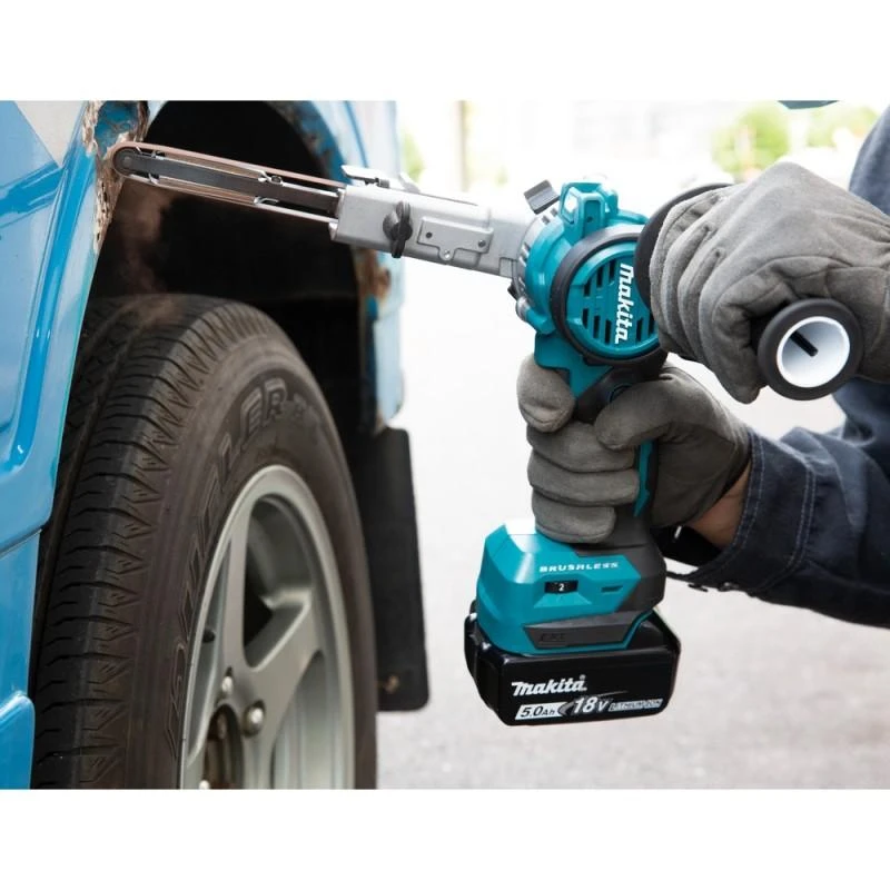 Makita DBS180Z Akumuliatorinis juostinis šlifuoklis, 18V, BL-motor, 9 x 533 mm, 1,8kg, Be akumuliatorių ir kroviklio!