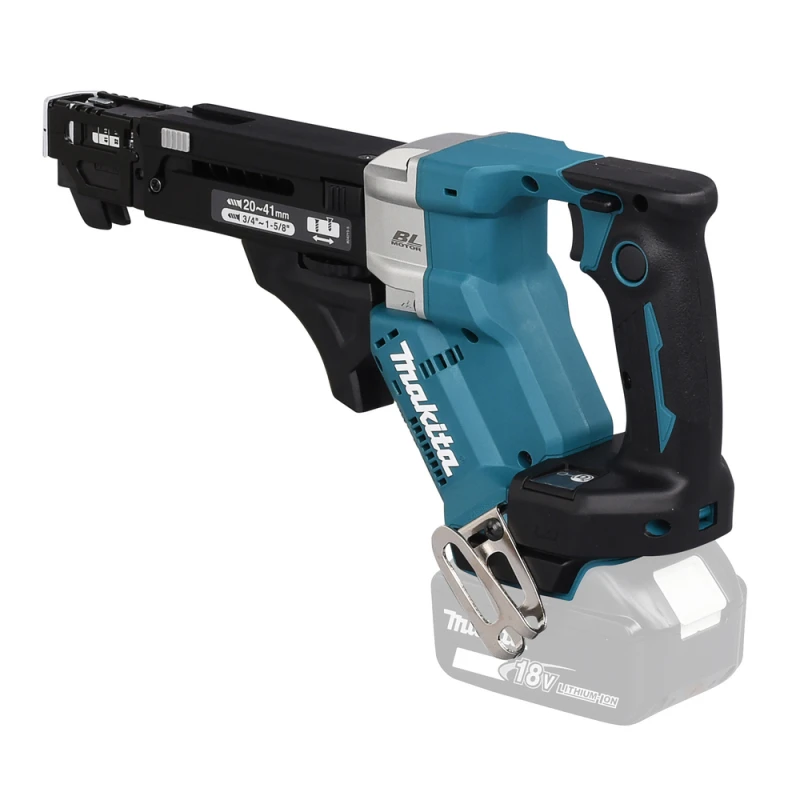 Makita DFR452 suktuvas su 18V akumuliatoriumi šoniniu kampu