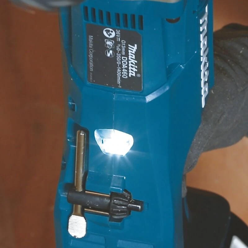 Akumuliatorinis kampinis gręžtuvas Makita DDA460ZK, 2X18V, be akumuliatorių ir kroviklio