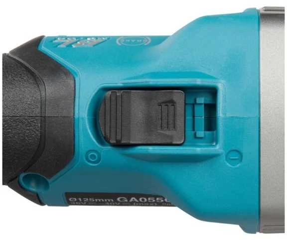 Makita GA055GZ Kampinis šlifuoklis XGT, 125MM, 0-9000RPM; bešepetėlinis variklis; elektrinis stabdys; AFT; Svirtinis jungiklis; "Z" versija - komplektuojamas be akumuliatoriaus ir kroviklio