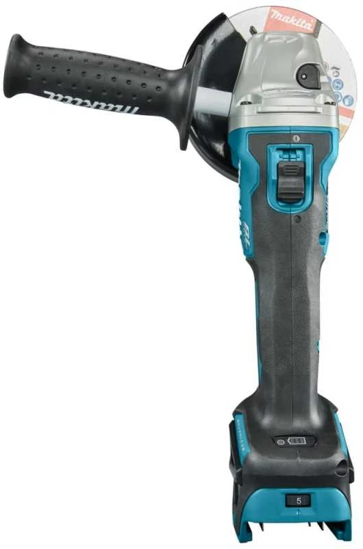 Makita DGA511Z Akumuliatorinis kampinis šlifuoklis, greičio reguliavimas 3000-8500min-1, 18V, ø125mm, komplektuojama be akumuliatorių ir kroviklio!