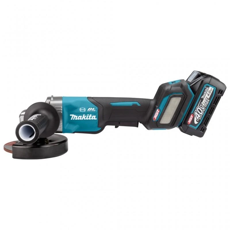 Makita GA029GM201 Kampinis šlifuoklis XGT, 125MM, 0-8500RPM; bešepetėlinis variklis, 2X4,0Ah; greitasis kroviklis; elektrinis stabdys; AFT; AWS (be AWS lusto);MAKPAC lagaminas; svirtinis jungiklis, reguliuojamas greitis
