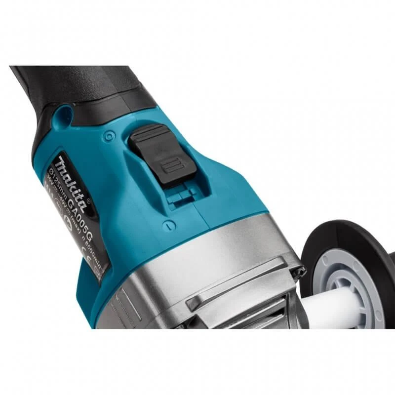 Makita GA005GM201 Kampinis šlifuoklis XGT, 125MM, 8500RPM; bešepetėlinis variklis, 2X4,0Ah; greitasis kroviklis; elektrinis stabdys; AFT; MAKPAC lagaminas; slankusis jungiklis