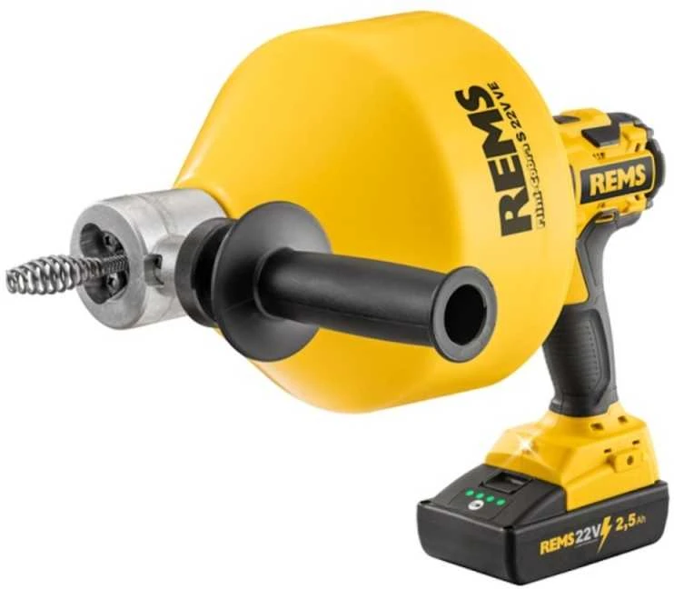Akumuliatorinis kanalizacijos vamzdžių valymo prietaisas REMS Mini–Cobra S 22V VE Set L-Boxx H