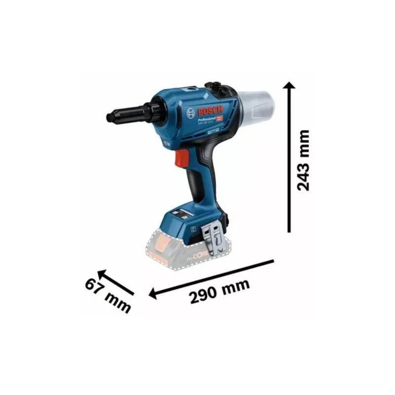 Bosch GRG 18V-16 kniediklis su matmenų schema