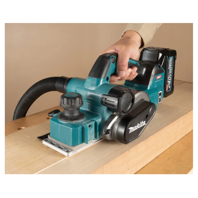 Makita KP001GZ Akumuliatorinis oblius XGT, 82mm, bešepetėlinis variklis, AWS (be AWS lusto), elektrinis stabdys, Be akumuliatorių ir kroviklio!