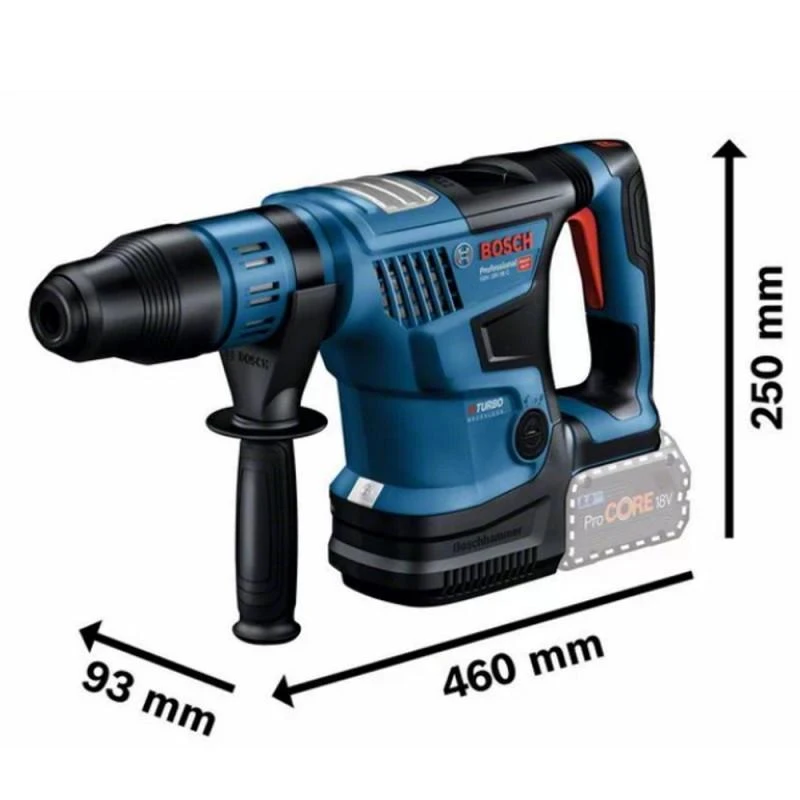 Bosch GBH 18V-36 C perforatoriaus techniniai matmenys