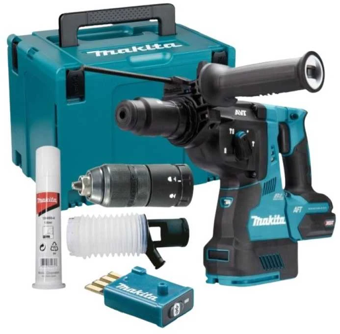 Makita HR002GZ02 Perforatorius XGT, 2,9 J, 28mm; 4,1kg, bešepetėlinis variklis, greitojo keitimo griebtuvas, AFT; AWS (su AWS lustu); AVT; Soft no load; XPT; MAKPAC lagaminas; "Z" versija - komplektuojamas be akumuliatoriaus ir kroviklio