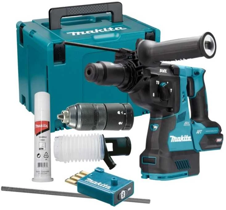 Makita HR002GZ02 Perforatorius XGT, 2,9 J, 28mm; 4,1kg, bešepetėlinis variklis, greitojo keitimo griebtuvas, AFT; AWS (su AWS lustu); AVT; Soft no load; XPT; MAKPAC lagaminas; "Z" versija - komplektuojamas be akumuliatoriaus ir kroviklio