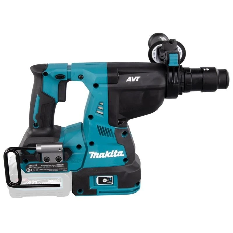 Makita HR002GZ perforatorius – šoninis vaizdas su akumuliatoriumi