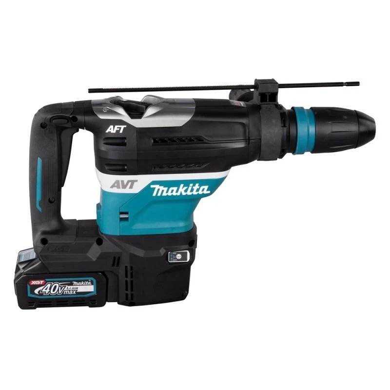 Makita HR005GM202 Perforatorius XGT, SDS-MAX, 8 J, 40mm; 7,4kg, bešepetėlinis variklis, AVT, AFT, AWS (su AWS lustu); XPT; 2X4,0Ah, greitasis kroviklis