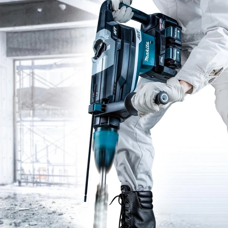 Makita HR006GZ Perforatorius XGT, 40V MAX x2 (80V MAX), SDS-MAX, 21,4 J, 52mm; 12,9kg, bešepetėlinis variklis, AVT, AFT, AWS (be AWS lusto); XPT; "Z" versija - komplektuojamas be akumuliatoriaus ir kroviklio