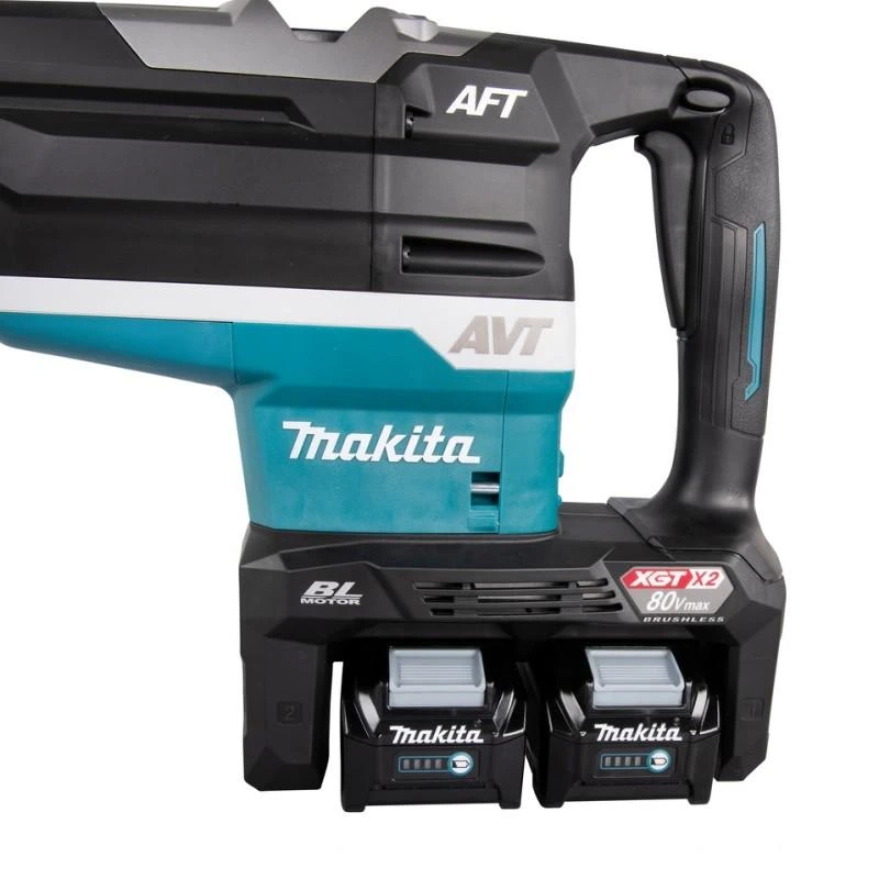 Makita HR006GZ Perforatorius XGT, 40V MAX x2 (80V MAX), SDS-MAX, 21,4 J, 52mm; 12,9kg, bešepetėlinis variklis, AVT, AFT, AWS (be AWS lusto); XPT; "Z" versija - komplektuojamas be akumuliatoriaus ir kroviklio