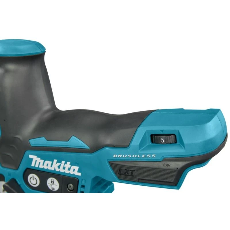 Makita DJV185Z Akumuliatorinis siaurapjūklis 18 V Li-ion, BL-motor, Cilindro formos rankena, Be akumuliatorių ir kroviklio!