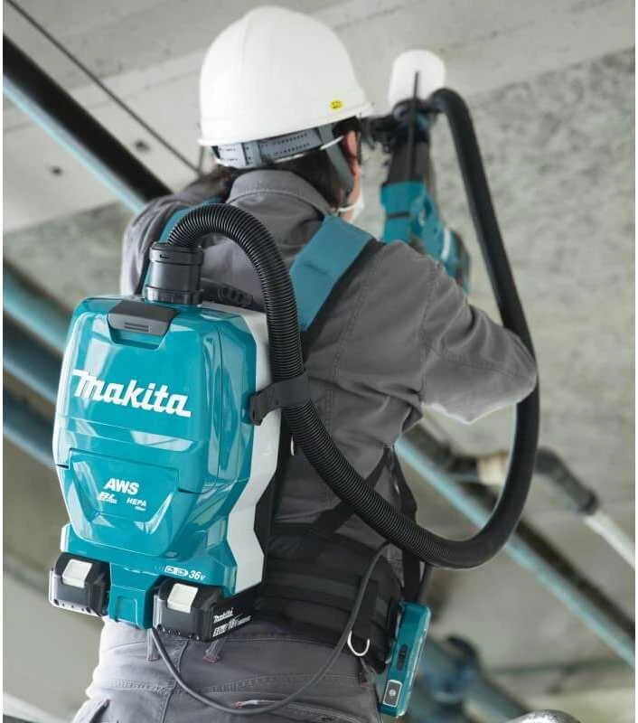 Makita DVC265ZXU Akumuliatorinis dulkių siurblys (kuprinė) 2x18 V Li-ion, AWS, Be akumuliatorių ir kroviklio!