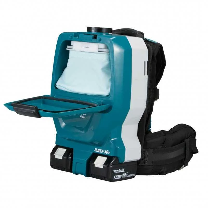 Makita DVC265ZXU Akumuliatorinis dulkių siurblys (kuprinė) 2x18 V Li-ion, AWS, Be akumuliatorių ir kroviklio!