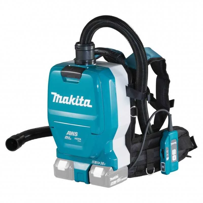 Makita DVC265ZXU Akumuliatorinis dulkių siurblys (kuprinė) 2x18 V Li-ion, AWS, Be akumuliatorių ir kroviklio!