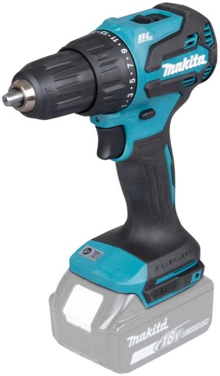 Makita DHP490Z Akumuliatorinis smūginis gręžtuvas 18V, BL, 13mm, 65 Nm, Be akumuliatorių ir kroviklio!