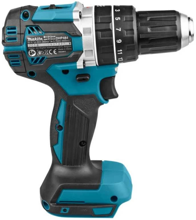 Makita DHP484 smūginis gręžtuvas, šoninis profilis
