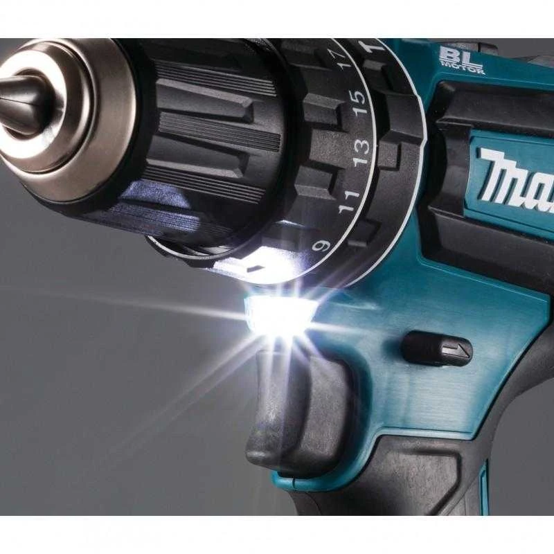 Makita DHP485Z Akumuliatorinis smūginis gręžtuvas, 18 V, 50/25 Nm, 1,7kg, LED, BL-motor, Be akumuliatorių ir kroviklio!