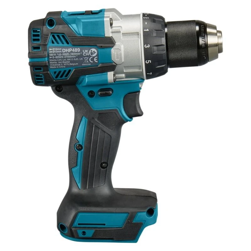 Makita DHP489Z gręžtuvas - šoninis vaizdas