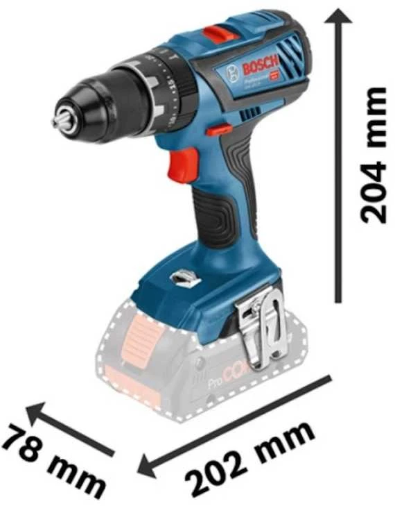 Bosch Akumuliatoriniai smūginiai gręžtuvai-suktuvai GSB 18V-28, be akumuliatoriaus ir kroviklio