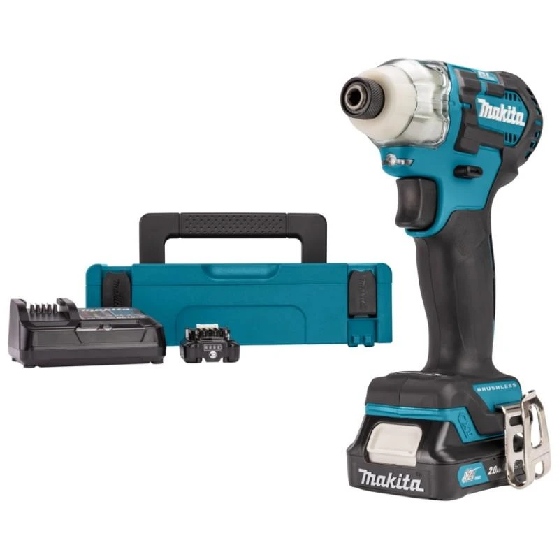 Makita TD111DSAJ Akumuliatorinis smūginis suktuvas, 12V MAX, 2x2,0 Ah Li-ion 135 Nm, 0,97kg, 1/4", LED, MAKPACK